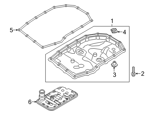 2020 Kia Forte Automatic Transmission Oil Filter Assembly Diagram for 481482H000