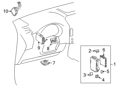 2010 Lexus GX460 Fuse & Relay Block Assembly, Driver Side Diagram for 82730-60170