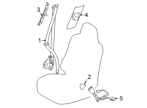 2021 Toyota RAV4 Seat Belt Anchor Plate Diagram for 73024-0R040-B0