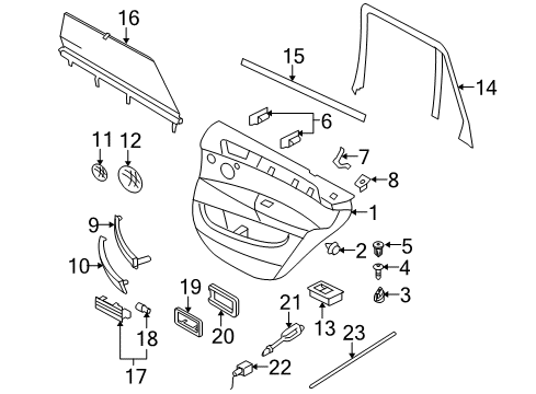 2010 BMW X6 Rear Door Torx Bolt For Plastic Material Diagram for 07149160660