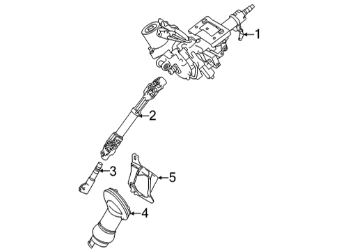 2020 Toyota Mirai Steering Column Assembly Coupling Shaft Diagram for 45221-62051
