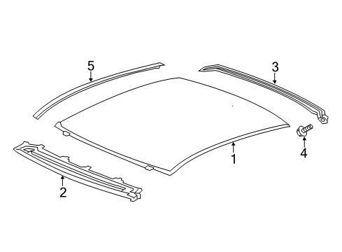 2017 Honda Civic Roof & Components, Exterior Trim Rail, Rear Roof Diagram for 62131-TBG-A00ZZ