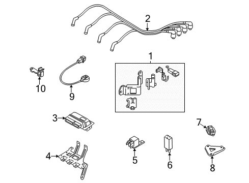 2002 Hyundai Accent Powertrain Control Bracket-Knock Sensor Diagram for 39251-22601