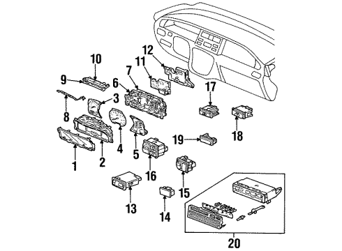 1998 Honda Odyssey Switches Speedometer Assembly Diagram for 78120-SX0-A11