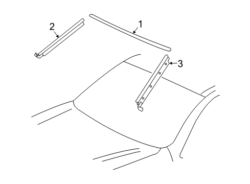 2006 Toyota Tundra Reveal Moldings Side Molding Diagram for 75533-0C020