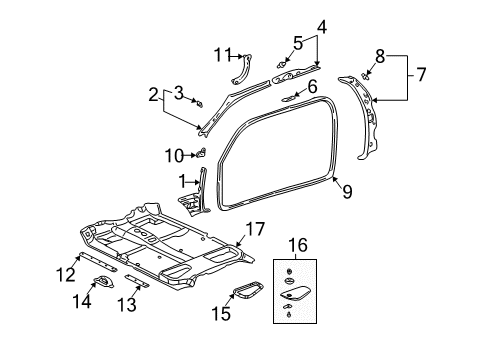 2001 Toyota Tundra Interior Trim - Cab Scuff Plate Diagram for 67914-0C010-B1