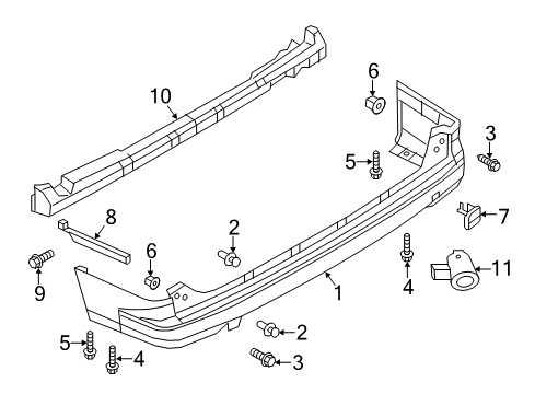 2015 Nissan NV200 Parking Aid Sensor Assy-Sonar Diagram for 25994-9SA0B