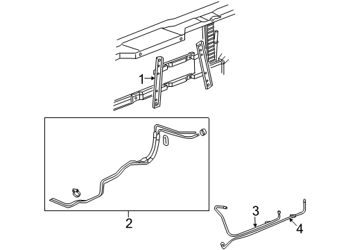 2008 Hummer H2 Trans Oil Cooler Cooler Pipe Diagram for 15147184