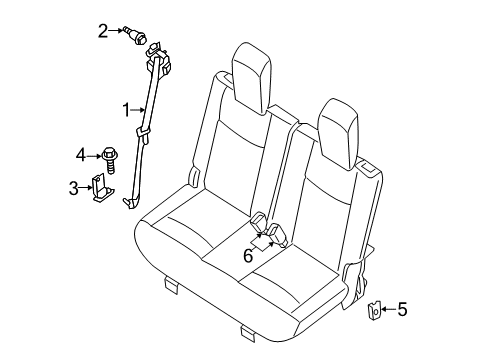 2013 Infiniti JX35 Seat Belt Bracket Assy-Anchor, Shoulder Belt LH Diagram for 77681-3JA0A