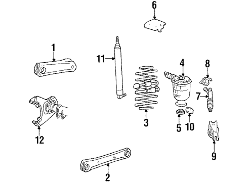 1996 Mercury Grand Marquis Rear Suspension Components, Lower Control Arm, Upper Control Arm, Ride Control, Stabilizer Bar Shock Diagram for XW7Z-18125-CA