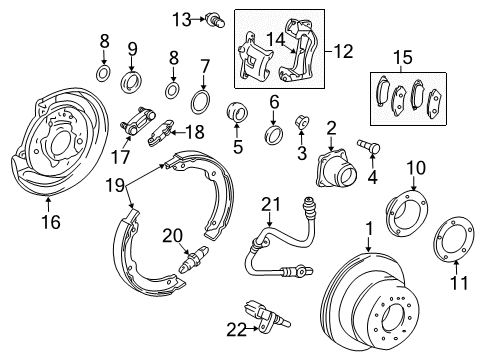 2013 Toyota Land Cruiser Brake Components Front Pads Diagram for 04465-60280