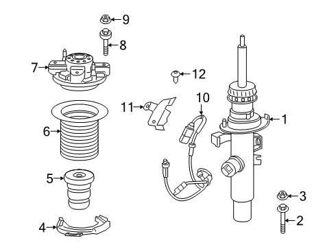 2019 BMW Z4 Struts & Components - Front ADAPTER CABLE RBS FRONT AXLE Diagram for 37106886746