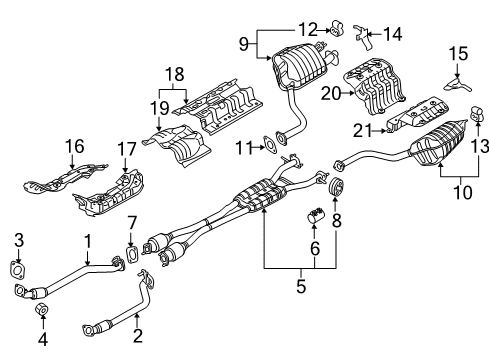 2016 Kia K900 Exhaust Components Rear Muffler Assembly, Right Diagram for 287113T410