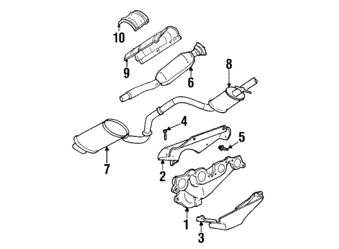 2000 Chrysler Cirrus Exhaust Components, Exhaust Manifold Shield Diagram for 4792297