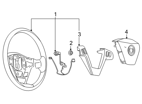 2009 Cadillac SRX Steering Column, Steering Wheel Switch Assembly Diagram for 15912879