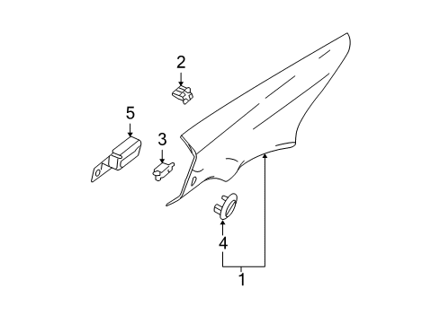 2008 Pontiac Grand Prix Interior Trim - Quarter Panels Upper Quarter Trim Plug Diagram for 15220337