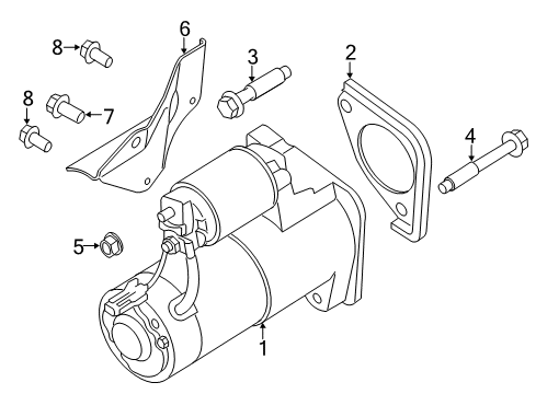 2021 Nissan NV1500 Starter Bolt Diagram for 23390-AM60A