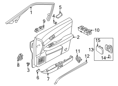 2002 Infiniti Q45 Power Seats Seal Assy-Front Door Inside LH Diagram for 80835-AR000