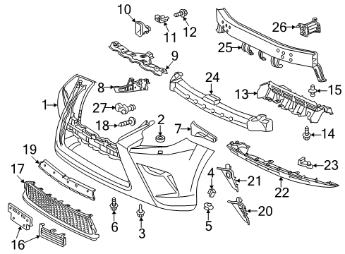 2017 Lexus GX460 Front Bumper Bracket Bolt Diagram for 90119-A0133