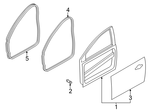 2016 Ford Focus Front Door Door Weatherstrip Diagram for BM5Z-5820708-D