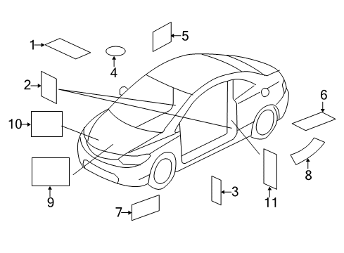 2012 Honda Civic Information Labels Placard, Specification (U.S.A.) Diagram for 42762-TR2-A00