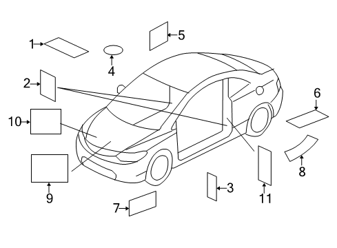 2012 Honda Civic Information Labels Label, Air Conditioner Information (Hfc134A) Diagram for 80050-TR2-A00