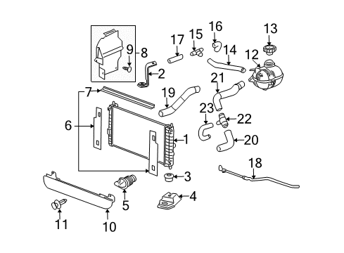 2010 Chevrolet Cobalt Radiator & Components Radiator Assembly Diagram for 22717621