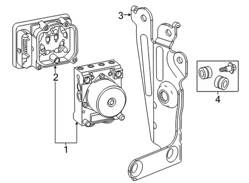 2021 Chevrolet Silverado 2500 HD ABS Components ABS Control Unit Diagram for 84782689