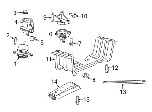 2013 Dodge Durango Engine & Trans Mounting Bracket-Engine Mount Diagram for 68275984AA