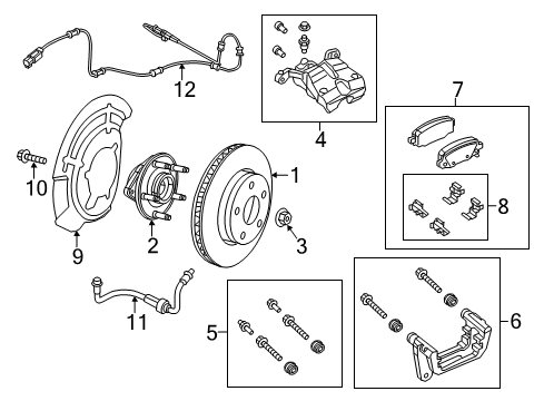 2020 Jeep Cherokee Rear Brakes Line-Brake Diagram for 68334680AA