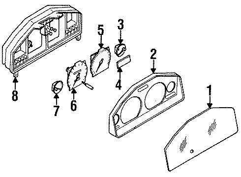 1999 Nissan Sentra Cluster & Switches, Instrument Panel Speedometer Assembly Diagram for 24820-8B703
