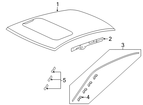 2014 Honda Accord Roof & Components, Exterior Trim Molding, L Drip Side Diagram for 73163-T2A-A01