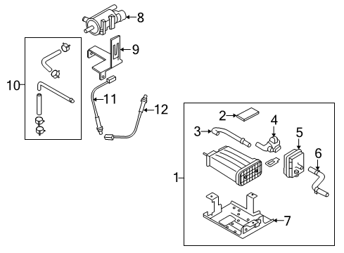 2011 Kia Forte Powertrain Control Hose-PURGE Pipe Diagram for 289212G200