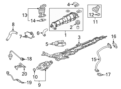 2020 Honda HR-V Powertrain Control Rubber, Air Cleaner Mounting Diagram for 17212-P2A-005