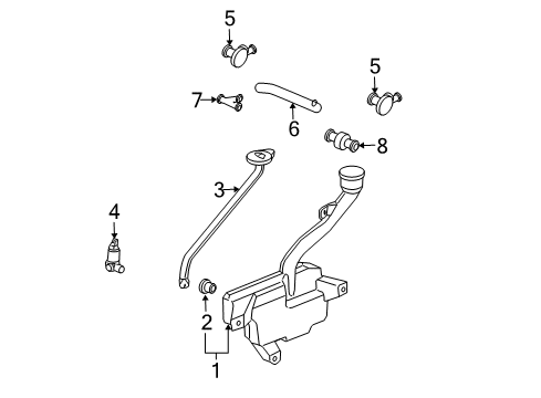 2006 Acura TL Wiper & Washer Components Tube (4X7X710) Diagram for 76839-SEP-A01