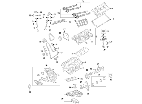 2014 Toyota Tundra Engine Parts, Mounts, Cylinder Head & Valves, Camshaft & Timing, Variable Valve Timing, Oil Cooler, Oil Pan, Oil Pump, Crankshaft & Bearings, Pistons, Rings & Bearings Camshaft Diagram for 13502-31090