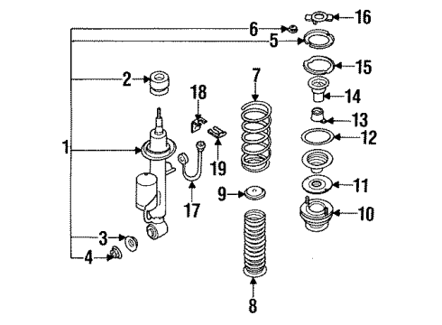 1996 Infiniti Q45 Shocks & Suspension Components - Front Ring Snap Dust Diagram for 54057-62U10