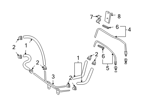 2005 Pontiac Vibe Trans Oil Cooler Transmission Fluid Cooler Inlet Hose Diagram for 88969163