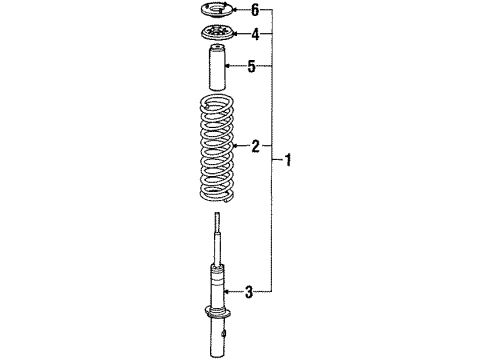 1985 Honda Prelude Shocks & Suspension Components - Front Shock Absorber, FR. Diagram for 51601-SB0-957