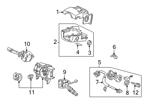  Lock Assembly, Steering Diagram for 35100-S3V-A03NI