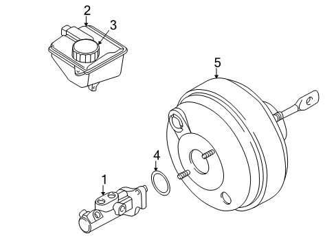 2006 Ford Five Hundred Dash Panel Components Master Cylinder Diagram for 5F9Z-2140-CA