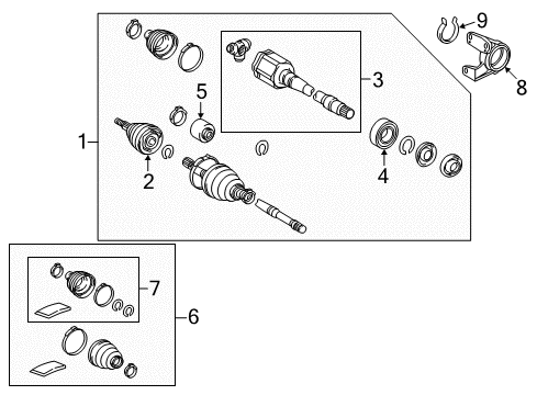 2018 Toyota RAV4 Drive Axles - Front Axle Assembly Diagram for 43420-0R042