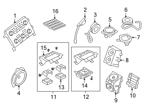 2011 Nissan GT-R A/C & Heater Control Units Switch Assy-Preset Diagram for 25391-JF33A