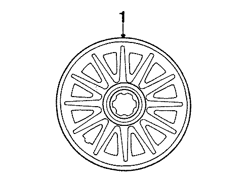 1998 Chrysler Sebring Wheel Covers & Trim Cover Wheel 15" Diagram for 4656249AD