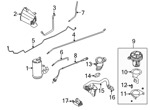 1996 BMW Z3 A.I.R. System Tension Strap For Activat.Carbon Container Diagram for 16131185035