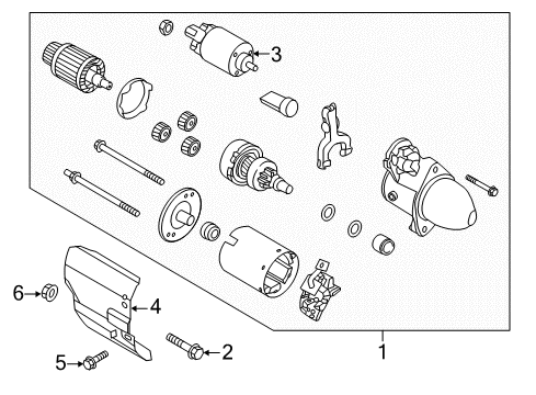 2013 Hyundai Santa Fe Starter Cover-Starter Diagram for 36110-3C150