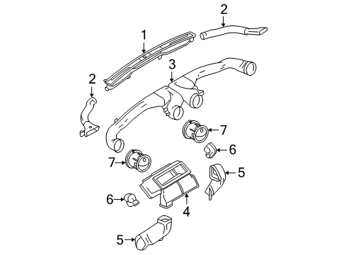 2008 Ford Mustang Ducts Motor Assembly Diagram for 6R3Z-19E616-B
