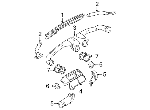 2008 Ford Mustang Ducts Air Duct Diagram for 4R3Z-18C420-AA