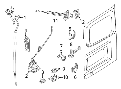 2012 Nissan NV3500 Parking Aid Striker-Back Door, Upper LH Diagram for 90575-1PA0A