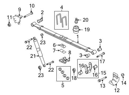 2010 Ford F-150 Rear Suspension U-Bolt Spacer Diagram for 9L3Z-5598-B